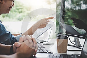 Writing codes and typing data code technology, Programmer cooper