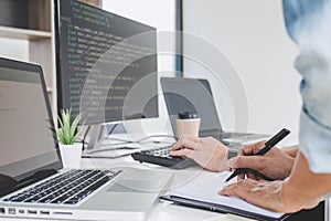 Writing codes and typing data code technology, Programmer cooper