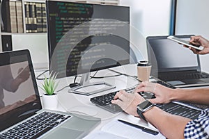 Writing codes and typing data code technology, Programmer cooper