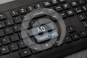 Writing displaying text Ad Targeting. Business overview target the most receptive audiences with certain traits