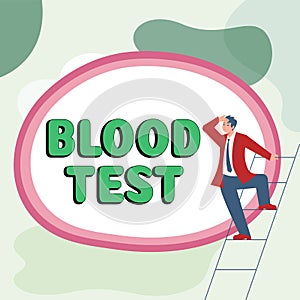 Writing displaying text Blood Test. Business overview Extracted blood sample from an organism to perfom a laboratory