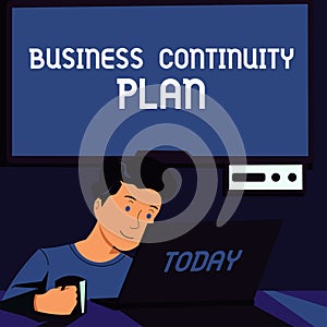 Writing displaying text Business Continuity Plan. Word Written on creating systems prevention deal potential threats
