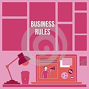 Writing displaying text Business Rules. Business approach a specific directive that constrains or defines a business