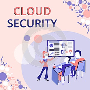 Writing displaying text Cloud Security. Conceptual photo Imposing a secured system of existing data in the Internet