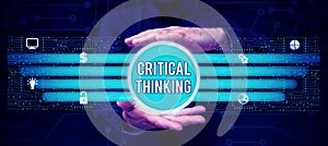 Writing displaying text Critical Thinking. Word for sequence of stages of a project requiring the longest time