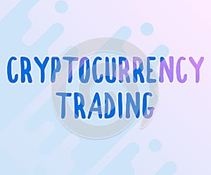 Writing displaying text Cryptocurrency Trading. Business concept act speculating on price movements via a CFD account photo