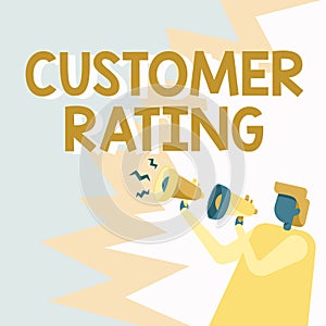Writing displaying text Customer Rating. Business showcase Each point of the customers enhances the experience