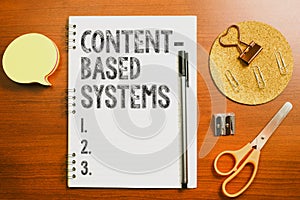 Writing displaying text Cyber Physical Systems. Business approach Mechanism controlled by computerbased algorithms Lady photo