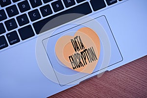 Writing displaying text Data Encryption. Conceptual photo Symmetrickey algorithm for the encrypting electronic data