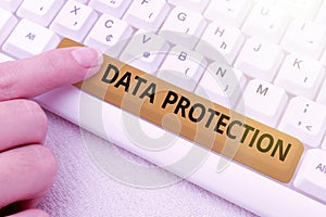 Writing displaying text Data Protection. Internet Concept Protect IP addresses and personal data from harmful software