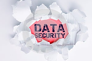 Writing displaying text Data Security. Business showcase Confidentiality Disk Encryption Backups Password Shielding