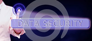 Writing displaying text Data Security. Word for Confidentiality Disk Encryption Backups Password Shielding