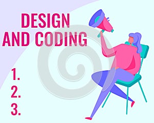 Writing displaying text Design And Coding. Concept meaning HTML and programming, Cross platform development website