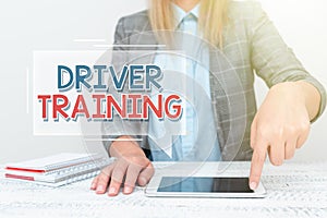 Writing displaying text Driver Training. Business showcase prepares a new driver to obtain a driver s is license
