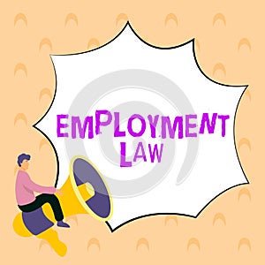 Writing displaying text Employment Law. Business overview deals with legal rights and duties of employers and employees