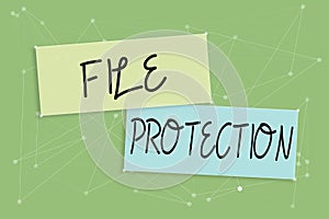 Writing displaying text File ProtectionPreventing accidental erasing of data using storage medium. Business overview