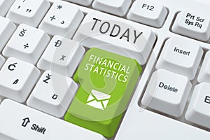 Writing displaying text Financial Statistics. Word for Comprehensive Set of Stock and Flow Data of a company