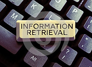 Writing displaying text Information Retrieval. Concept meaning A place where data are stored and can be found