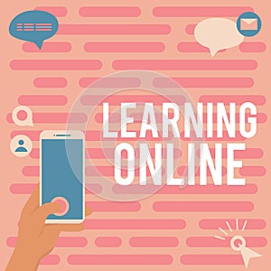 Text showing inspiration Learning OnlineLearn something new with the help of internet and technology. Word Written on