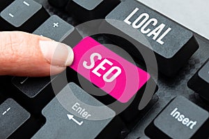 Writing displaying text Local Seo. Business approach This is an effective way of marketing your business online