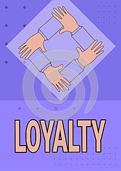 Writing displaying text Loyalty. Internet Concept faithfulness to commitments or obligations Quality of staying firm
