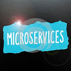 Writing displaying text Microservices. Business overview Software development technique Building single function module