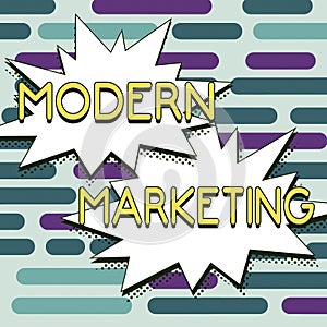 Writing displaying text Modern Marketing. Business overview specialist or broker with indepth knowledge of the market