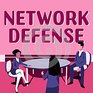 Writing displaying text Network Defense. Business concept easures to protect and defend information from disruption
