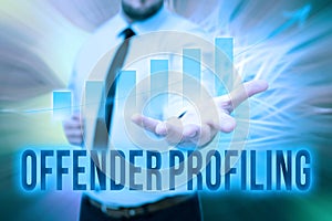 Conceptual display Offender Profiling. Business idea Develop profiles for offenders who not yet apprehended Gentelman photo