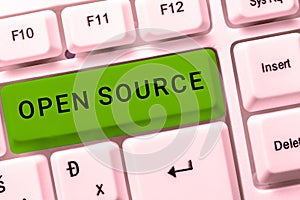 Handwriting text Open Source. Conceptual photo denoting software which original source code freely available
