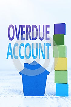 Writing displaying text Overdue Account. Business idea loans and other obligations remaining unpaid past their due