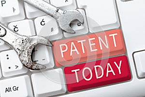 Writing displaying text Patent. Conceptual photo intellectualproperty that gives owner legal right has the sole right photo