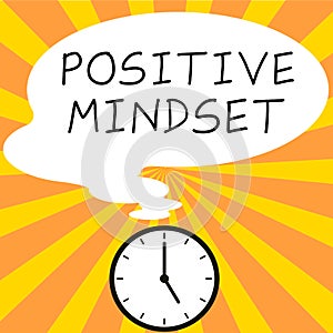 Writing displaying text Positive Mindset. Business showcase mental and emotional attitude that focuses on bright side