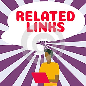 Writing displaying text Related Links. Business idea Website inside a Webpage Cross reference Hotlinks Hyperlinks
