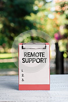 Text showing inspiration Remote Support. Business concept help end-users to solve computer problems and issues remotely