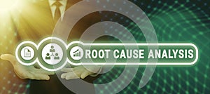 Handwriting text Root Cause Analysis. Internet Concept Method of Problem Solving Identify Fault or Problem