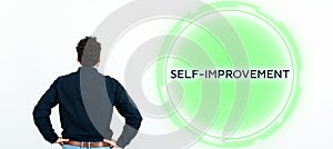 Conceptual caption Self Improvement. Business overview process of making yourself a better or more knowledgable photo