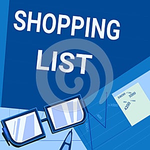 Writing displaying text Shopping List. Business approach Discipline approach to shopping Basic Items to Buy Paper