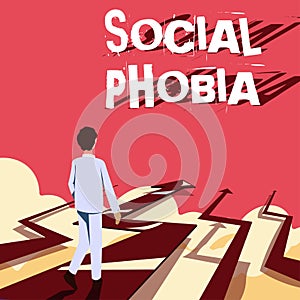 Writing displaying text Social Phobia. Business approach overwhelming fear of social situations that are distressing