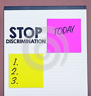 Writing displaying text Stop Discrimination. Business concept Prevent Illegal excavation quarry Environment Conservation