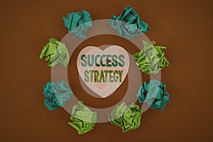 Writing displaying text Success Strategy. Business overview provides guidance the bosses needs to run the company