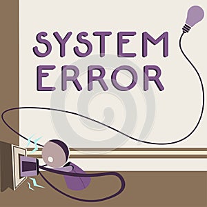 Writing displaying text System Error. Business idea Technological failure Software collapse crash Information loss