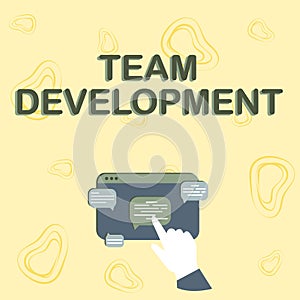Writing displaying text Team Development. Business approach learn why and how small groups change over time with graphs