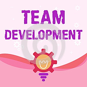 Writing displaying text Team Development. Concept meaning learn why and how small groups change over time with graphs