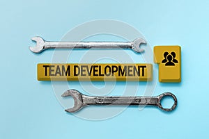 Writing displaying text Team Development. Word Written on learn why and how small groups change over time with graphs