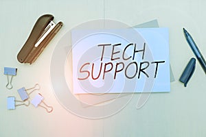 Writing displaying text Tech Support. Business concept Assisting individuals who are having technical problems