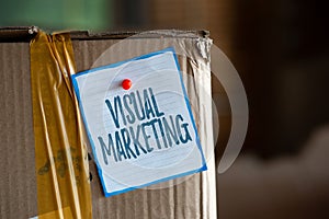 Writing displaying text Visual Marketing. Business approach telling the story of your brand or product by creation