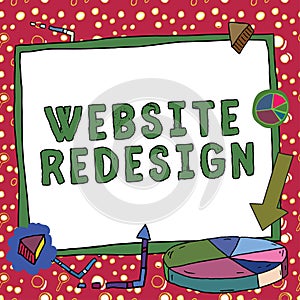 Writing displaying text Website Redesign. Business overview someone who visits views or goes to your website or page