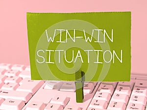 Inspiration showing sign Win Win Situation. Internet Concept situation where all the parties benefit one way or another