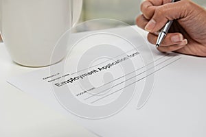 Writing Employment application form
